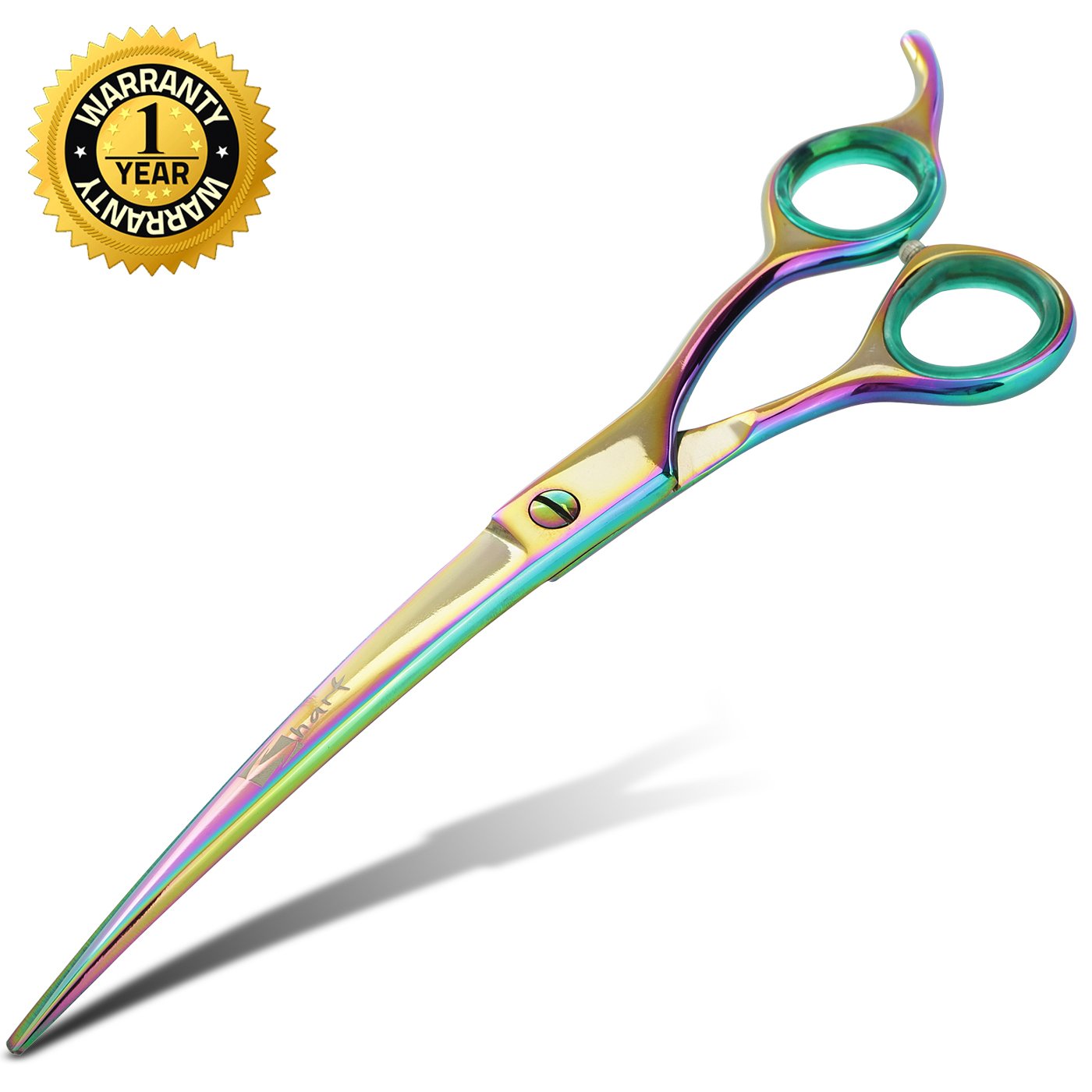 Sharf Rainbow 8.5 Inch Curved Dog Grooming Scissors - Trusted Brand - Premium Steel Professional Dog Grooming Scissors - Ergonomic Design product thumbnail 8