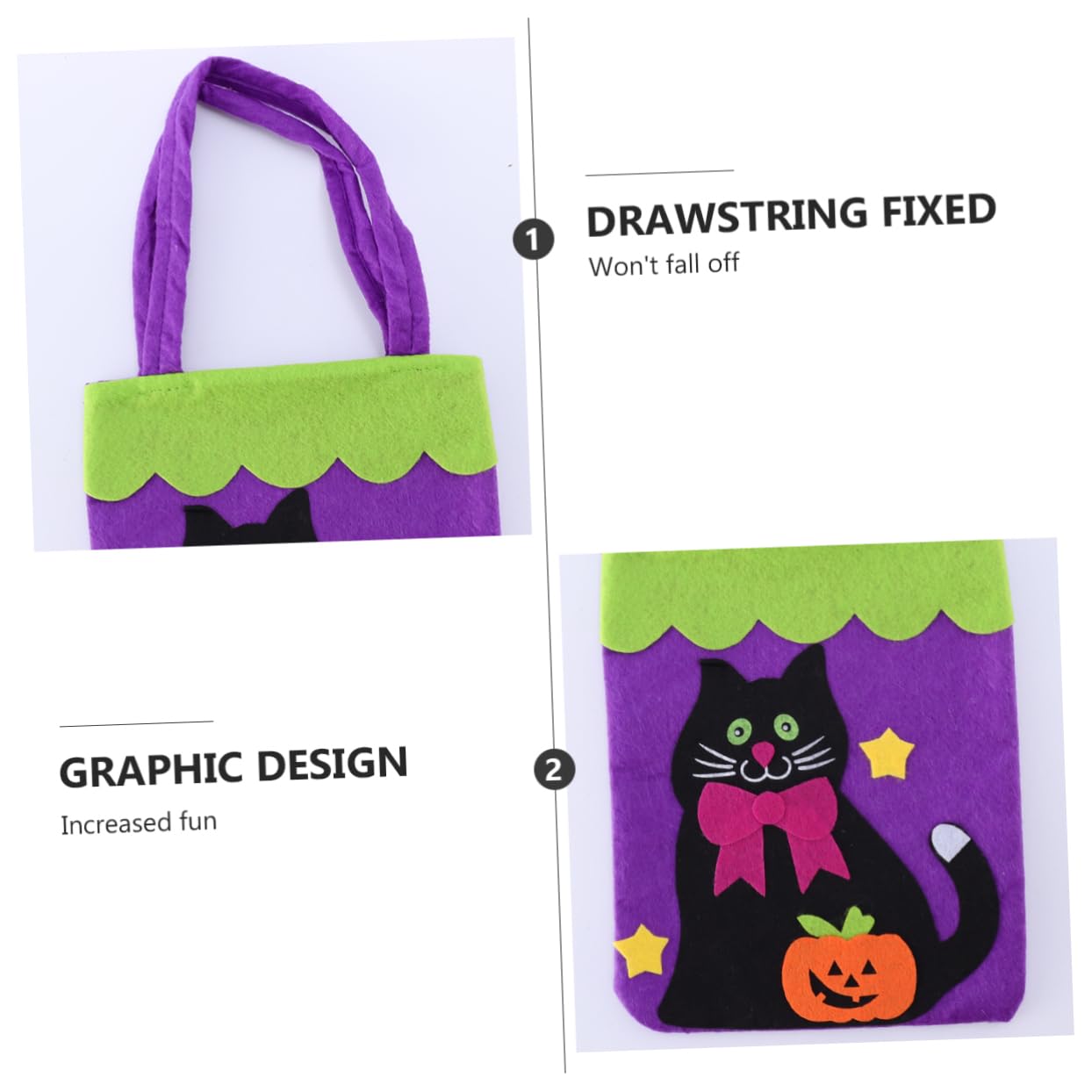 Healvian 18 Stck. Teiliges Halloween Aufnähertaschen Tragbare Lint Taschen aus Weichem Material Dekorative Süßigkeitentaschen für Langlebig und Komfortabel für Halloween Party und
