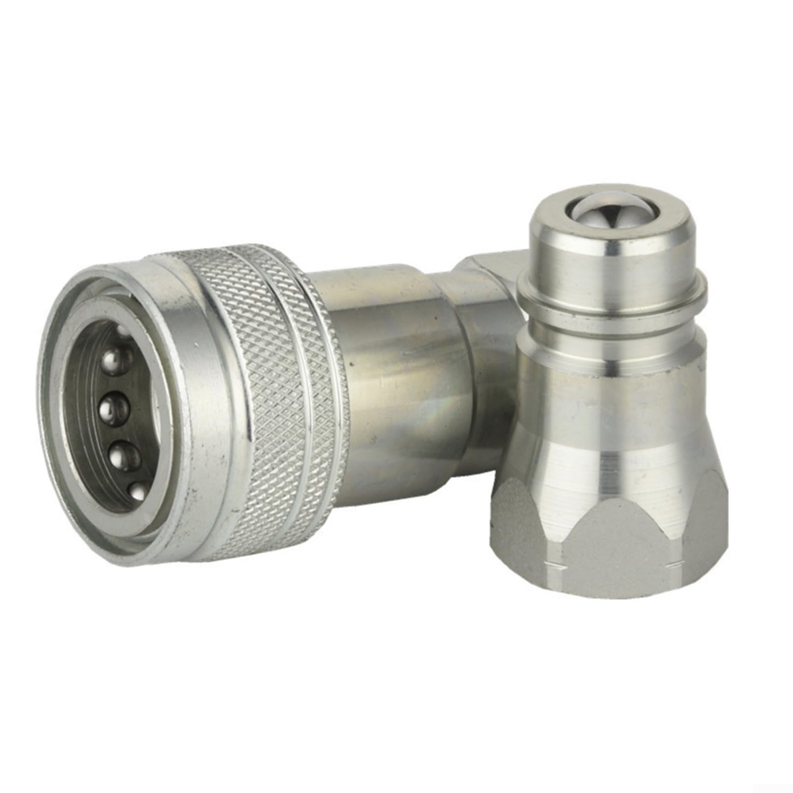 Lot de 2 coupleurs hydrauliques à connexion rapide ISO5675 3600 PSI en acier au carbone trempé avec poussière pour tracteur et machines agricoles (NPT1)