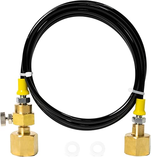 Adaptador de carga de estación de llenado de tanque de CO2 con manguera de 60 pulgadas apto para llenado de máquina de soda CGA320 a CGA320 Tanque