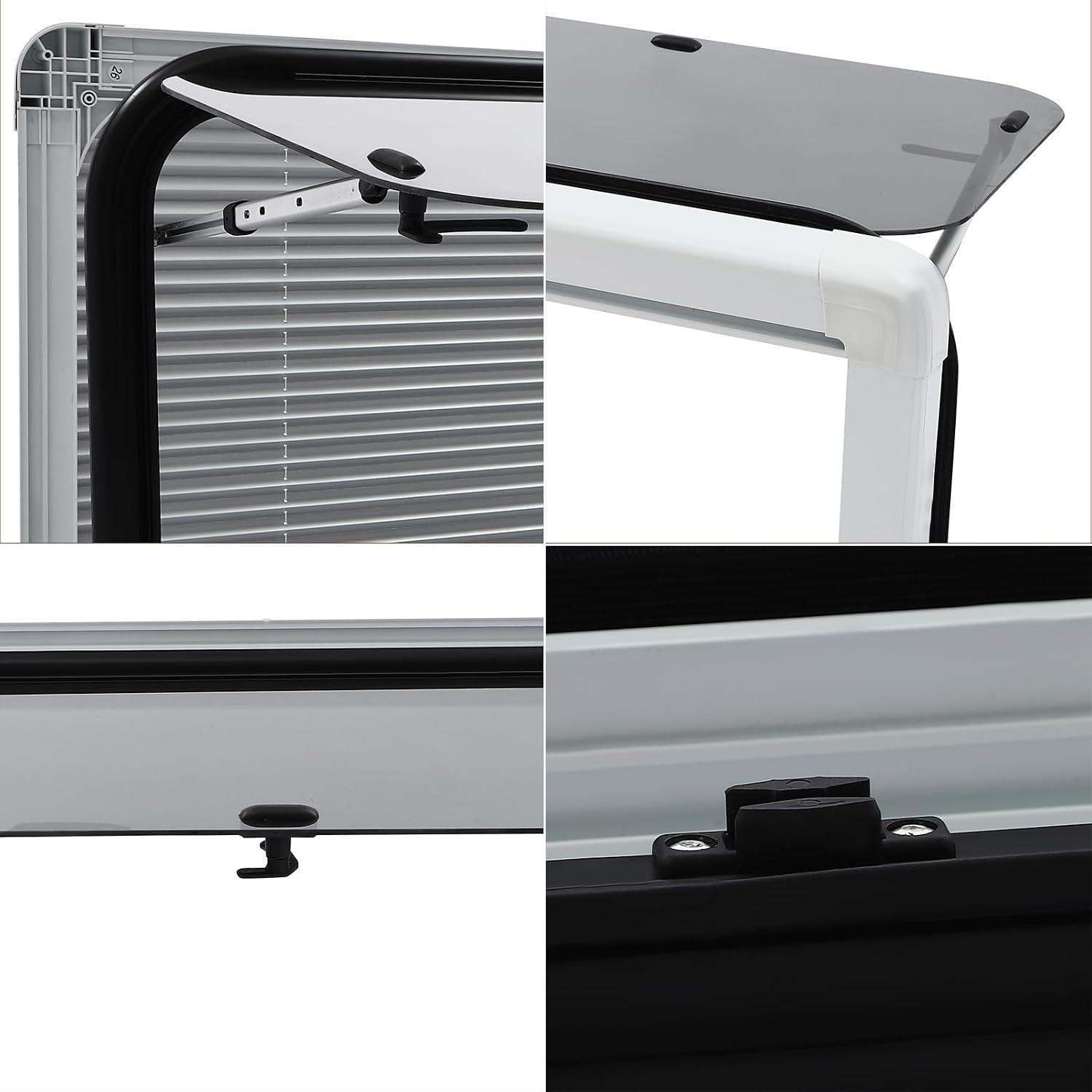 RV Push Out Window, Rectangular Exit Window with Net Screen Camper Caravan Window for 30mm/1.18in Wall Thickness 29.5" W x 19.69" H
