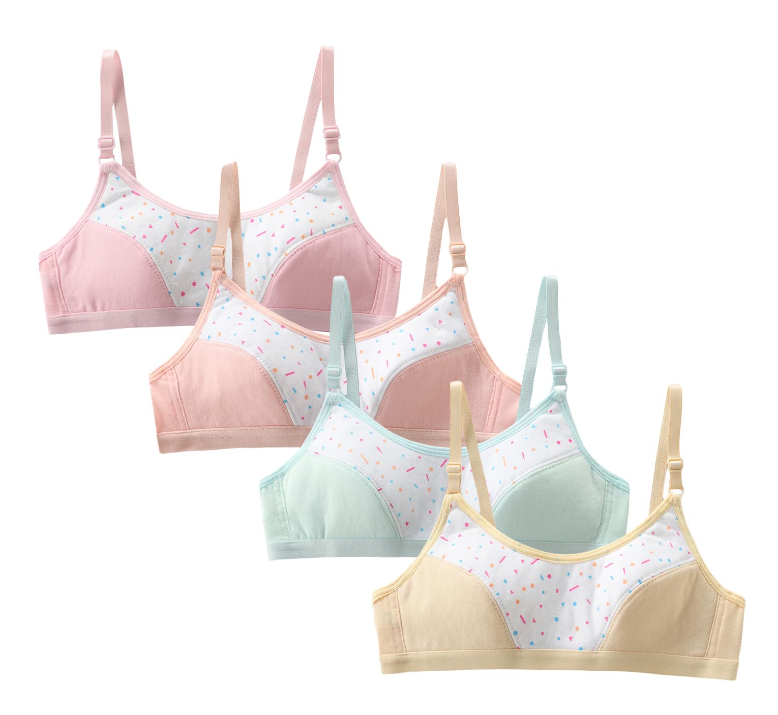 Happy Cherry Soutiens-Gorge Fille sans Armature Coton Brassiere Ado Brassière Soutien Adolescente pour 6 à 12 Ans