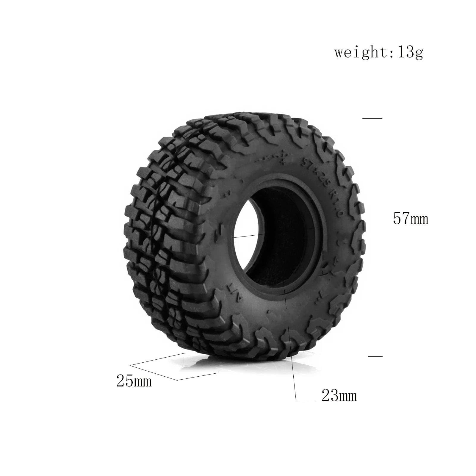 Compatible con SCX24 para AX24 TRX4M (T1017) 58 * 24mm, Todos Los Neumáticos De Rueda Súper Suaves Y Adhesivos 1,0 para 1/18 1/24 Crawler RC Car Tire