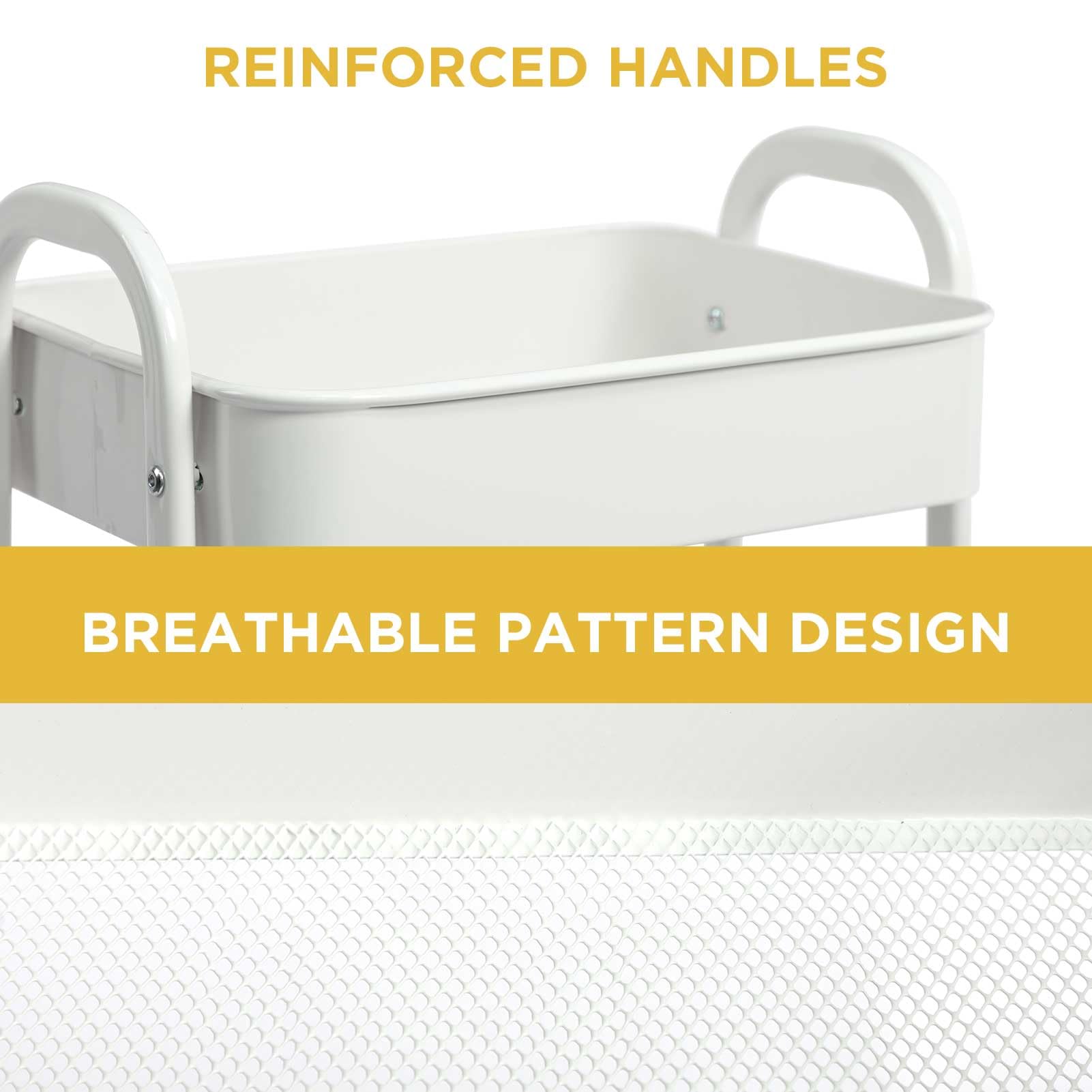 AGTEK Carrito de maquillaje organizador con ruedas, Negro, Acero inoxidable, 3 niveles, 4 ruedas giratorias con bloqueo