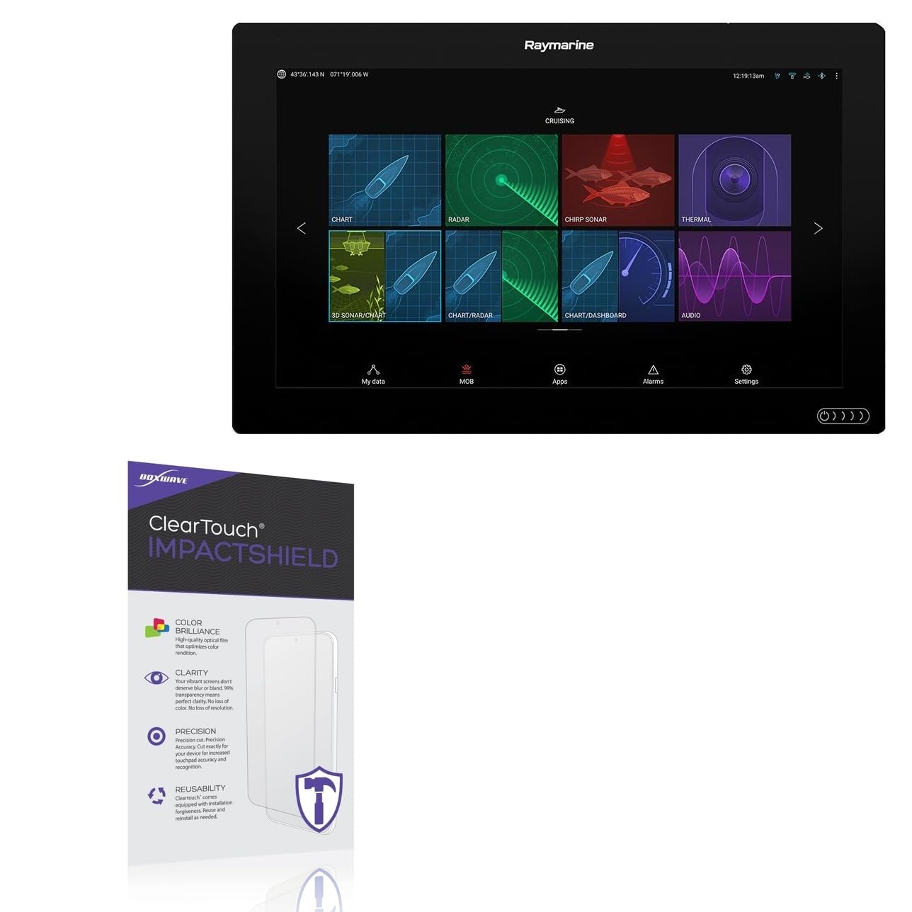 BoxWave Screen Protector Compatible with Raymarine Axiom XL 16 - ClearTouch ImpactShield (2-Pack), Impenetrable Screen Protector Flexible Film