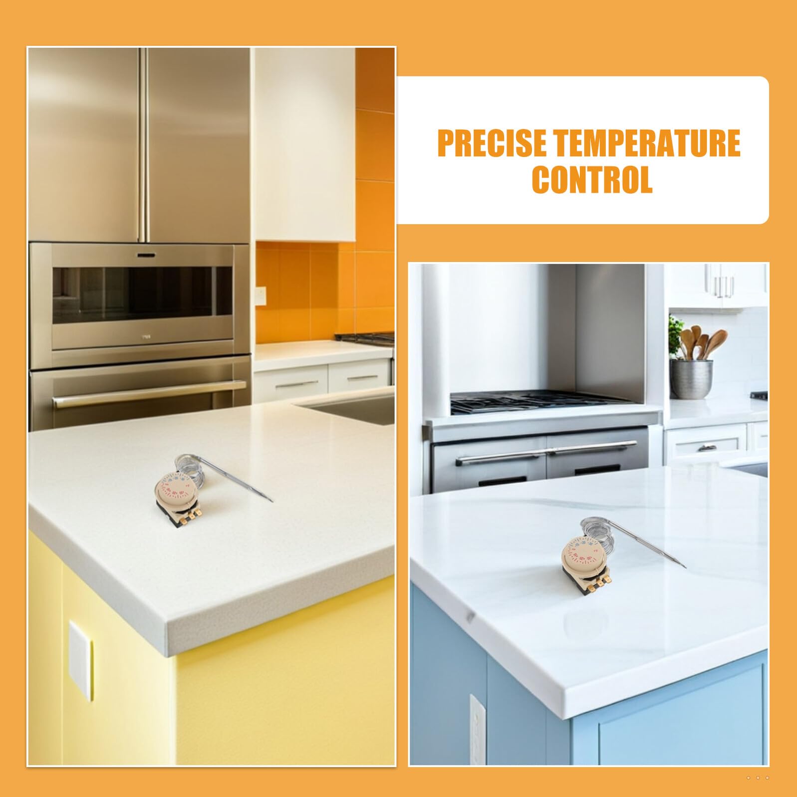 Lot de 2 Thermostats Mécaniques Réglables à ±35 °C en Acier Inoxydable pour Réfrigérateur et Congélateur Régulateur de Température pour Contrôle Précis du Froid Remplacement