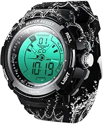Relógio Esportivo Masculino Multifuncional com Visor Digital e Analógico, à Prova d'água 10 Atmosferas para Natação e Mergulho