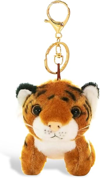 Tiger Keychain for Women Plush Tiger Derpy Keychain Cheetah Cute Bag Charm Gifts for Women