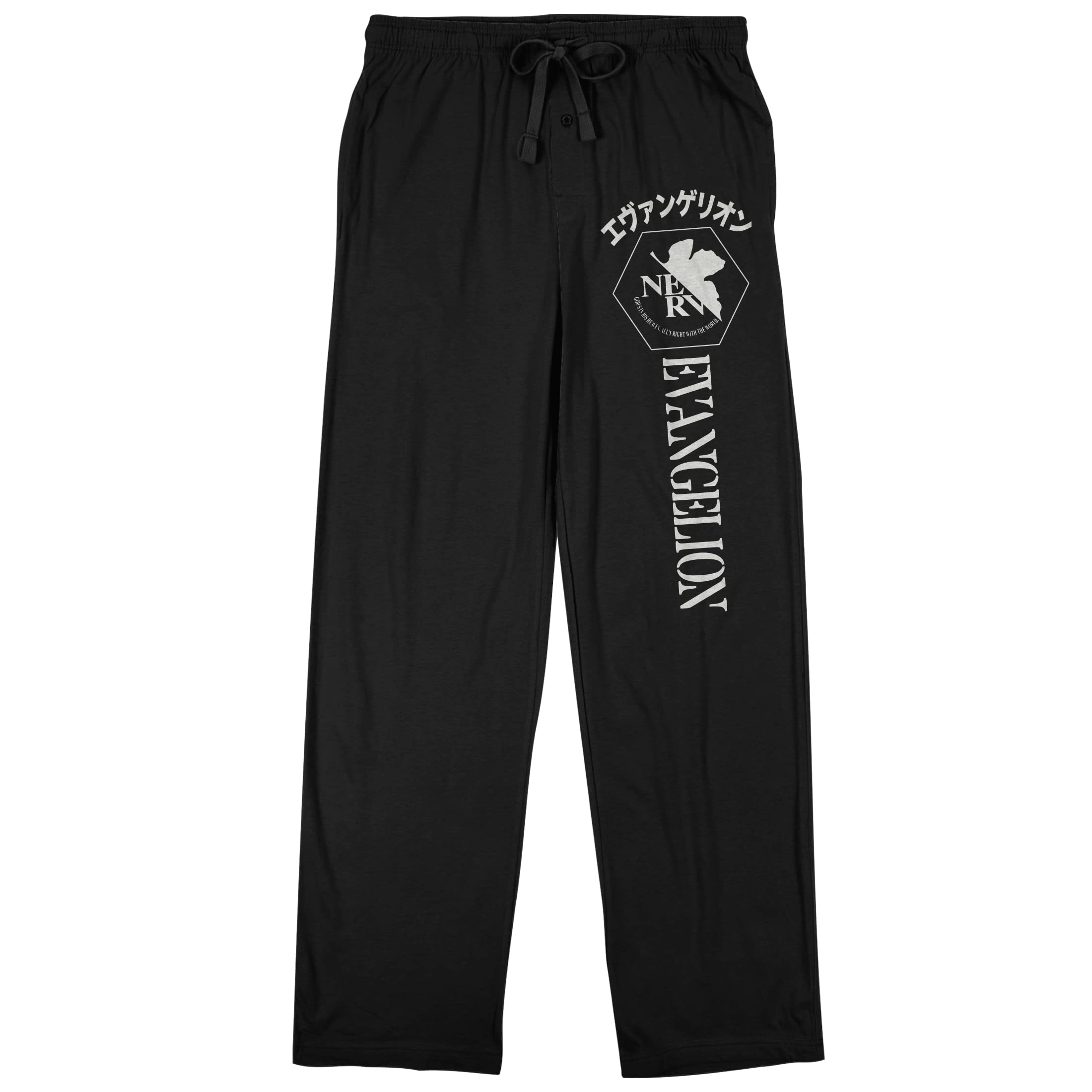 Bioworld Neon Genesis Evangelion Nerv Logo Men's Black Pajama Pants