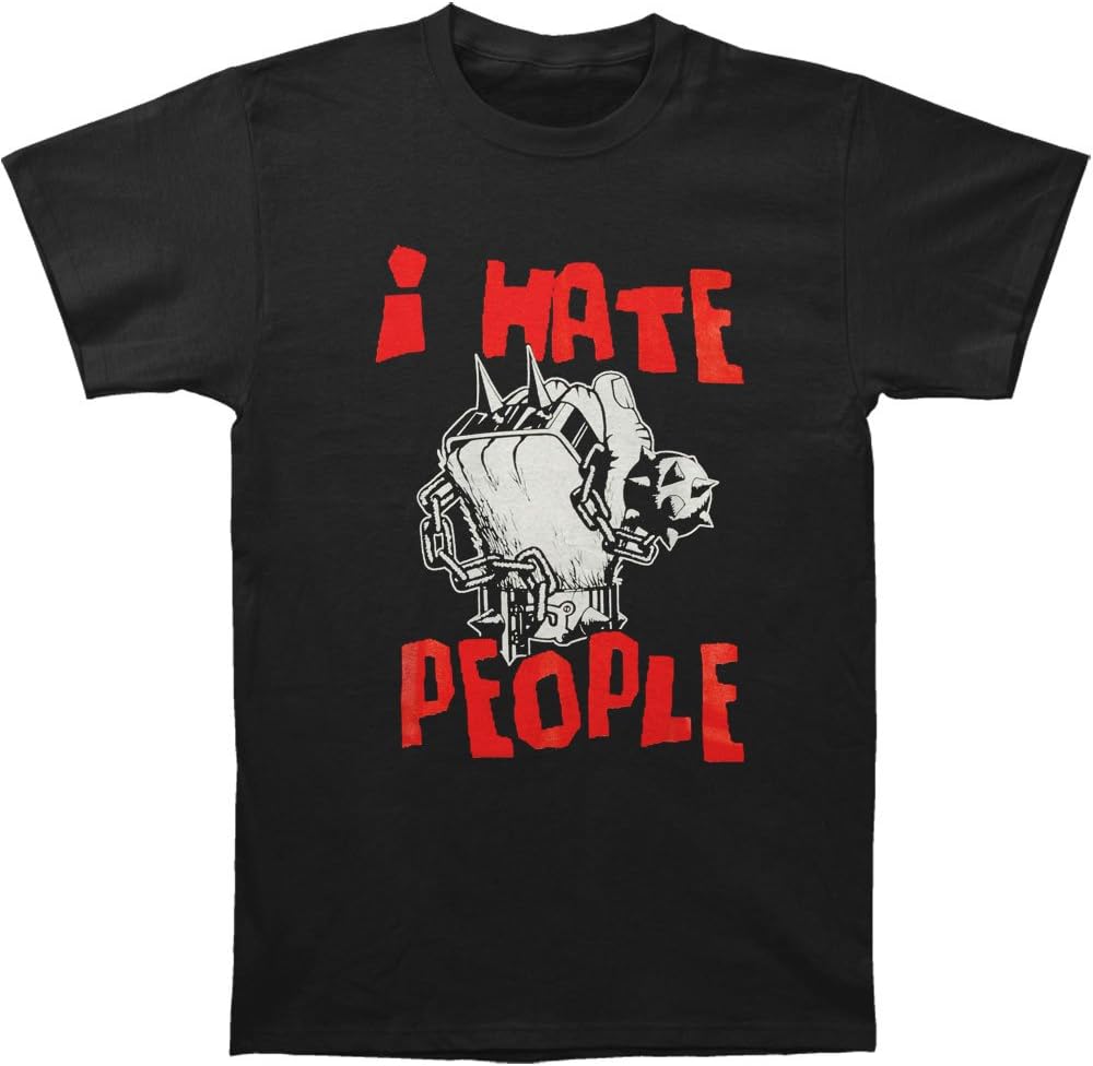 Anti Nowhere League Men's I Hate People Fist T-shirt Large Black