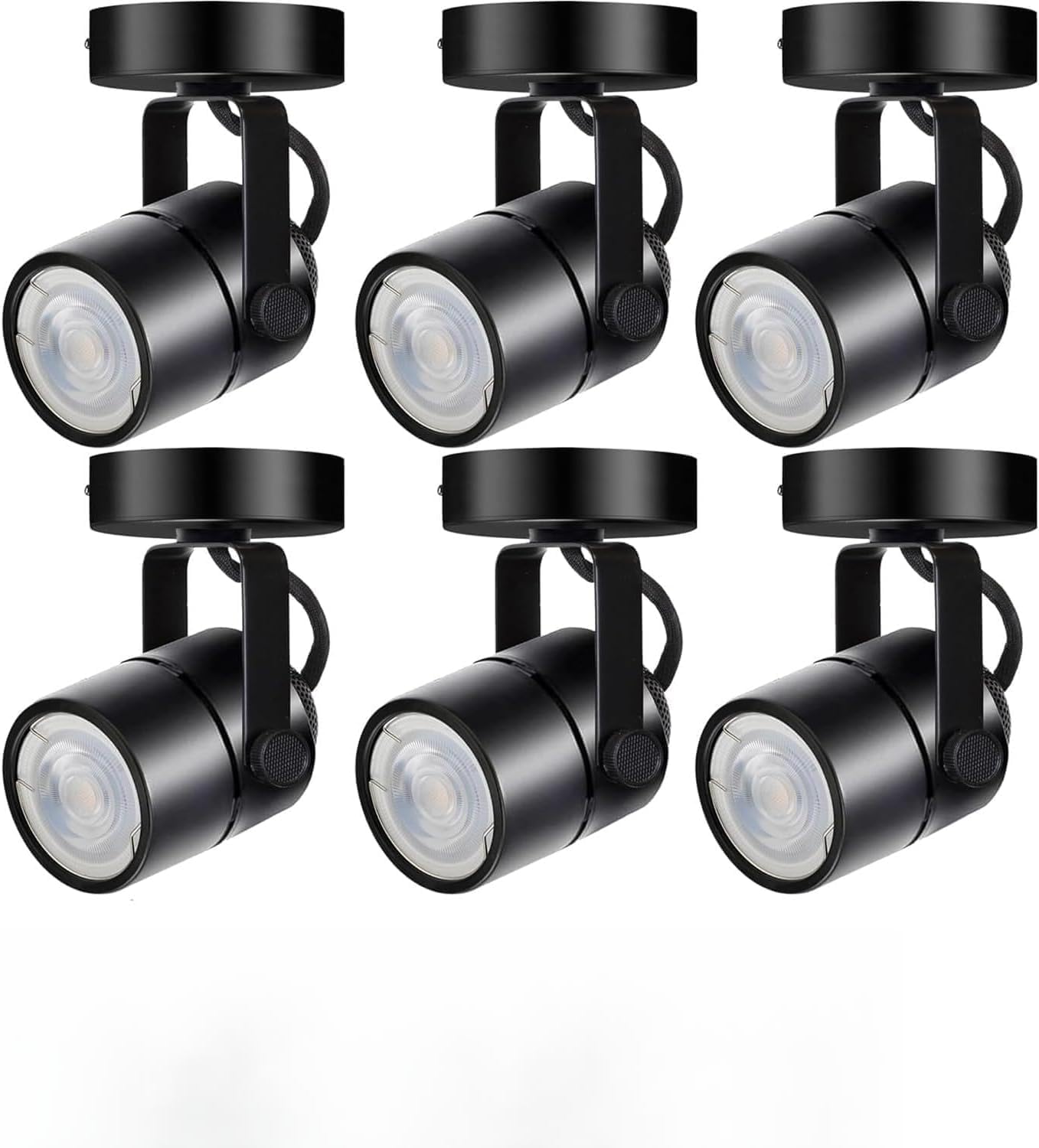 Foco de techo (GU10, regulable, 3CCT, 3000K/4000K/6000K, 6 paquetes de bombillas GU10 (reemplazables), apto para tiendas, supermercados, cocinas, salas de estar, negro