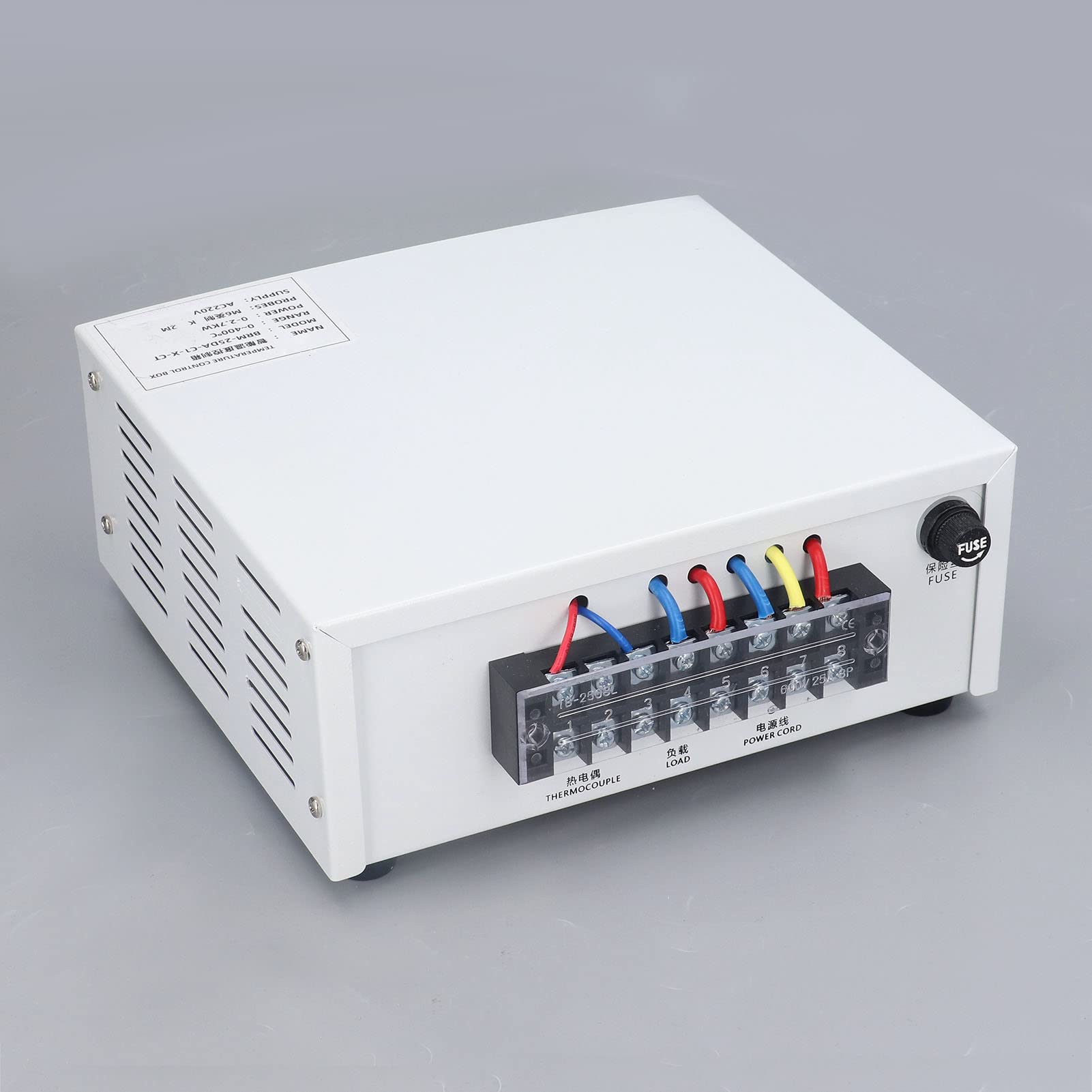 Aramox Controlador de Temperatura de Calor Kit de Controlador de Temperatura PID de Acero Inoxidable AC220V 32 a 752F K Termopar Salida SSR Caja de Control Digital para Hornos Moldes Tanques de Agua