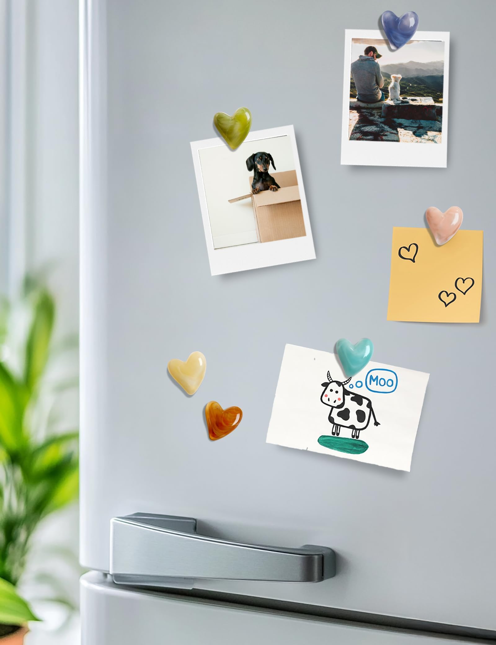 12 Calamite A Forma Di Cuore 3D Per Frigo – Magneti In Resina Argentata Per Lavagna, Ufficio E Cucina, Regalo Elegante