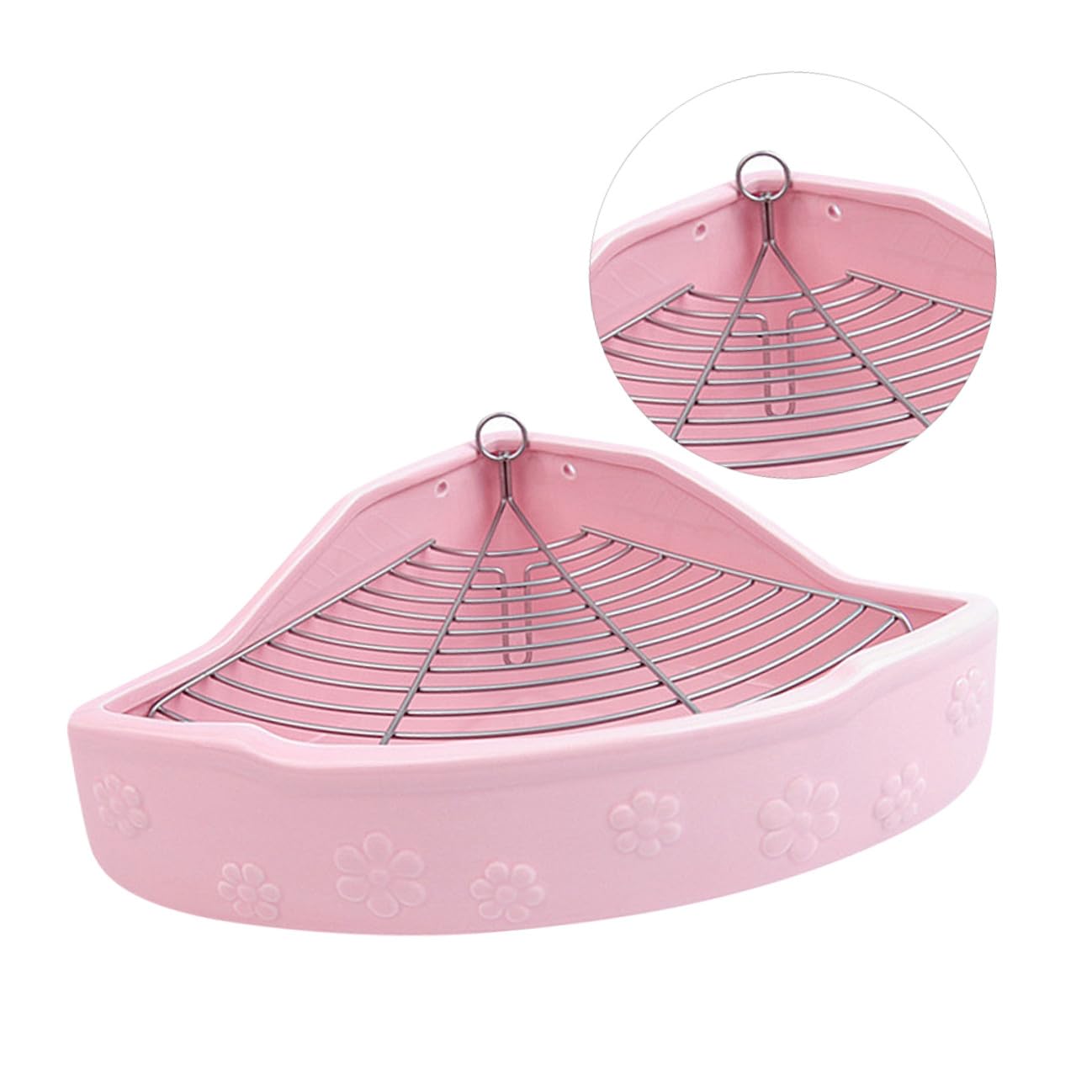 Praktische Rosa Keramik Haustiertoilette für Kaninchen und Kleine Haustiere Bissfest und Kippsicher mit Dreieckiger Form für Platzsparendes Training