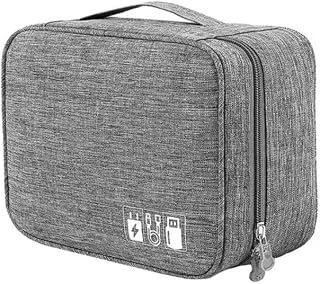 Organizador de Cabos Acessórios Eletrônicos Para Viagem Bolsa Portátil Multifuncional - ANÚNCIO EXCLUSIVO LOJA ROCCAMARE (CINZA)