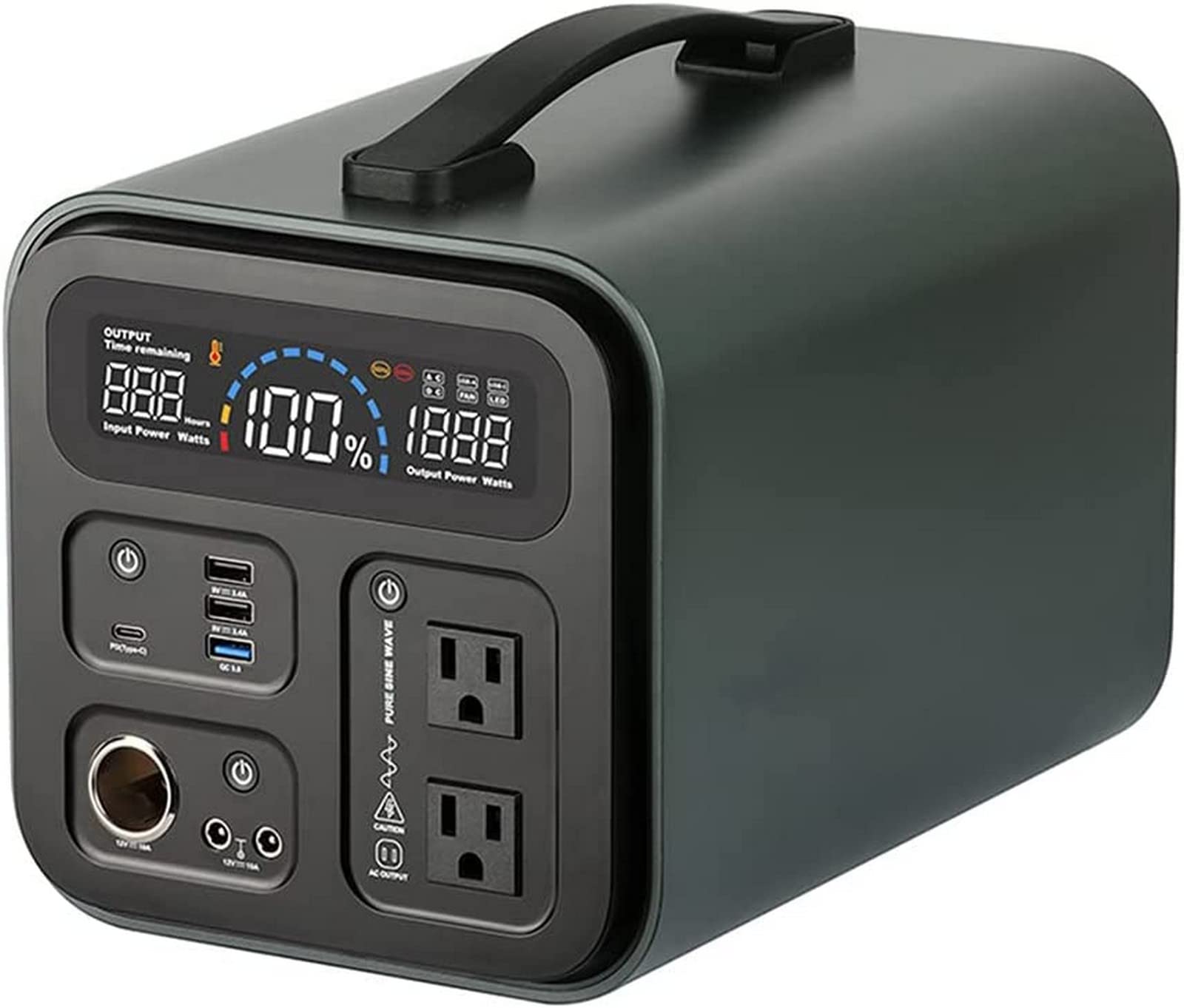Generatore Esterno Centrale Elettrica Portatile 1100Wh Generatore Solare Onda Sinusoidale Pura Alimentatore di Emergenza con CA/CC/USB e PD per Viaggi in Campeggio all'Aperto