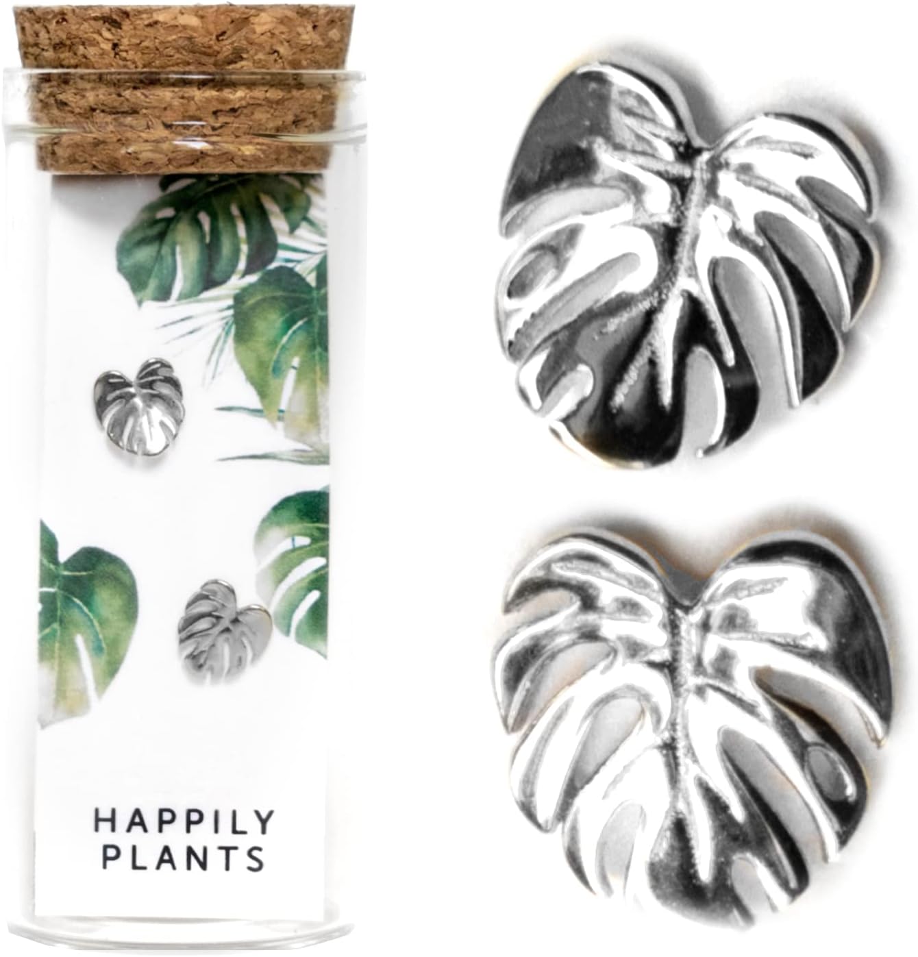 18k Gold Monstera Deliciosa Stud Earring Set, Split Leaf Minimal Earring Studs, Plant Gifts, Plant Mom Gift, Gift for Women Mother's Day…"