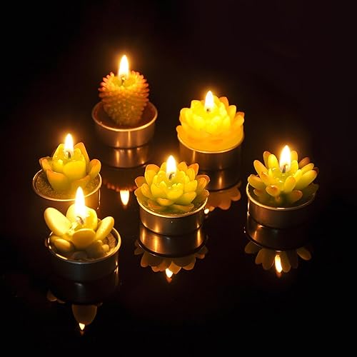 Miniatura 4 de Velas de cactus, delicadas velas de cactus suculentas hechas a mano (perfectas para fiestas de cumpleaños, bodas, spa, decoración del hogar) 6 velas