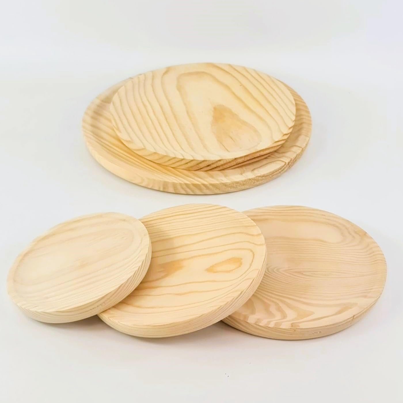 6x Plato de madera para pulpo, pizza, charcuteria, quesos, tapas, entrantes, vajilla para comida, tabla de picar, fuente para alimentación. (6x 30cm)