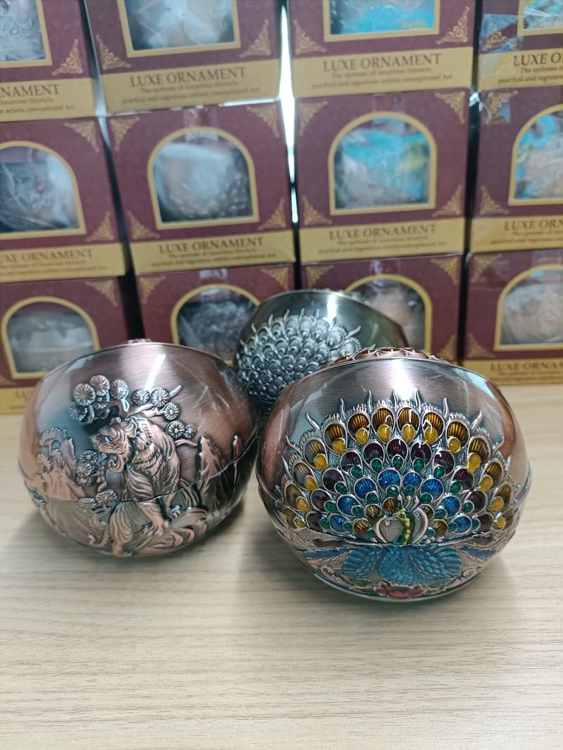 RYUHYF Metal Ashtray with Lids, Windproof, Cigarette Ashtray for Indoor or Outdoor Use?Ash Holder for Smokers,Desktop Smoking Ash Tray for Home Office Decoration,set of 1(Copper Tiger)