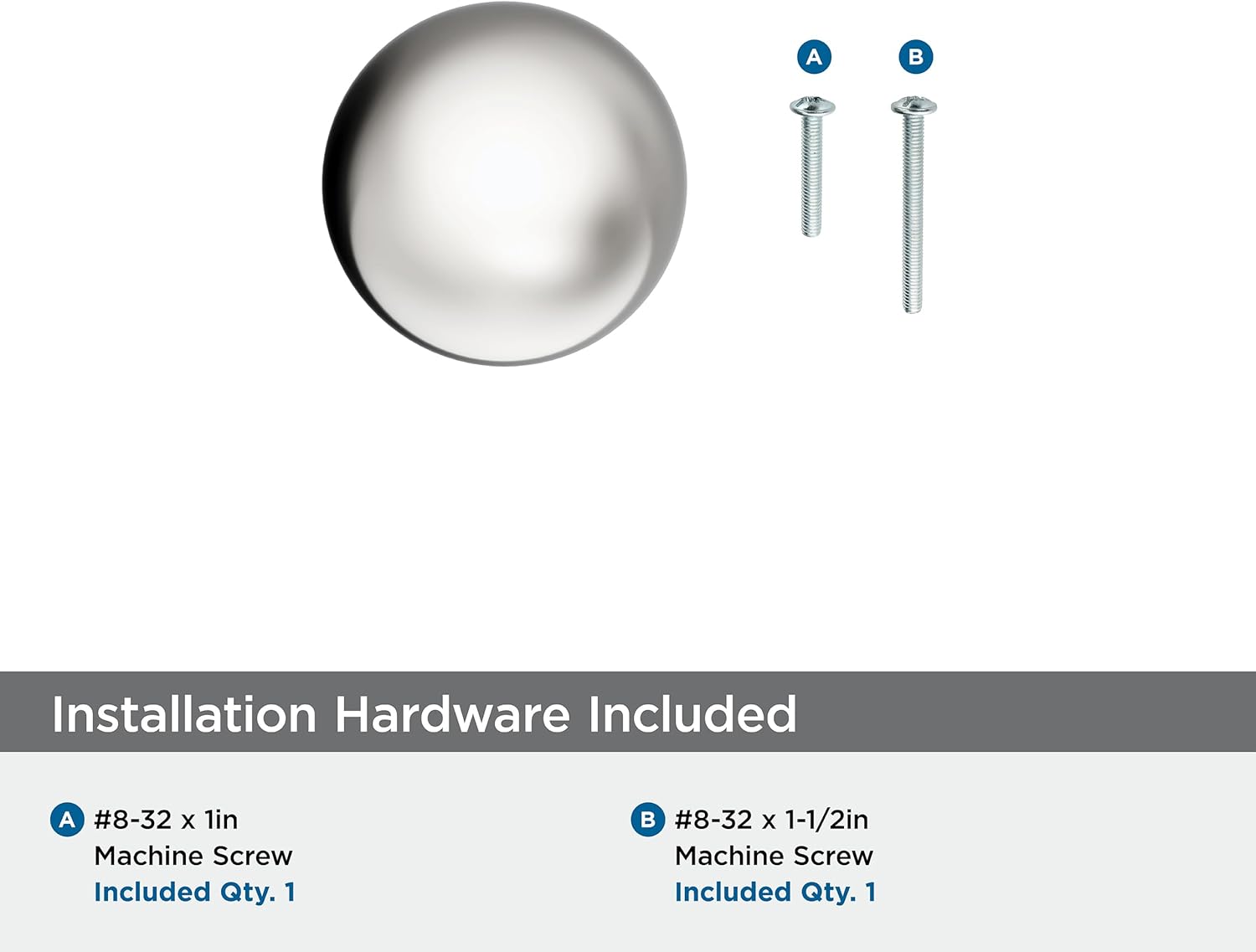 Amerock Coble 1-1/8 inch (29mm) Diameter Polished Chrome Cabinet Knob, BP3766026