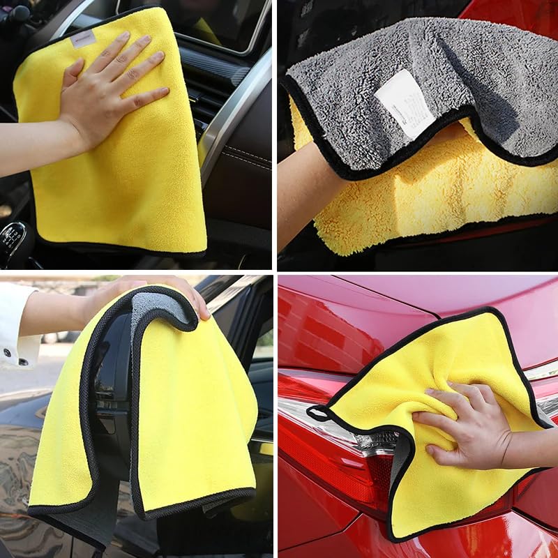 Mikrofaser-Auto-Reinigungstuch, 600 g/m², Waschhandtücher, doppelseitig, weiches Tuch, Auto-Detaillierung, Pflege, Waschen, Trocknen, Lappen, 1 Stück, 40 x 80 cm