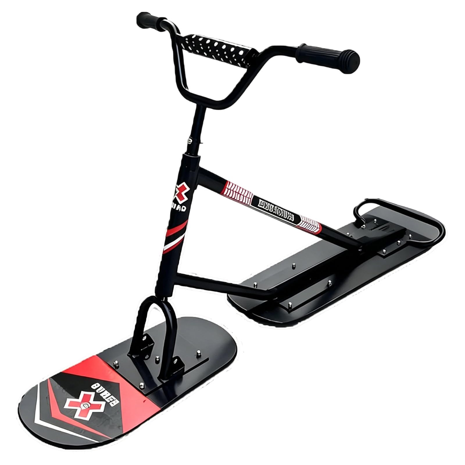 Nuovo Monopattino da Neve/Sci, Slitta da Snowboard con Sterzo A 360° E Telaio in Alluminio, capacità di Carico di 150 kg, per Snowboard e Fuoristrada nei Parchi Black