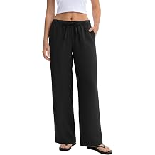Abonlen Wide Leg Pants for Women Casual Flowy Crepe Trousers Wrinkle Free Relaxed Fit Lounge Work Business with Pockets