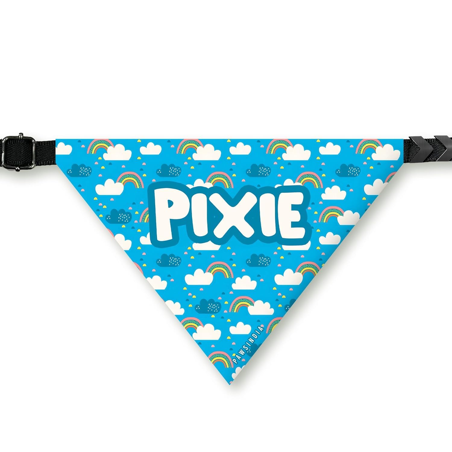 PawsIndia Dog Bandana with Collar Small Medium Large Dogs & Cats 100% Adjustable with Buckle Stretchable Fabric Rainbow-Cloud (B0CSW5R32J) Amazon Price History, Amazon Price Tracker