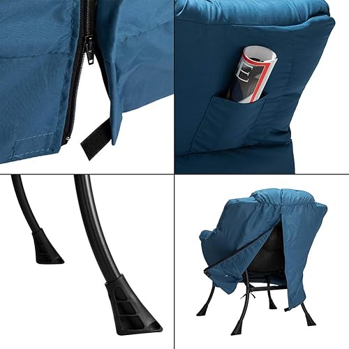 Miniatura 179 de HollyHOME - Silla perezosa grande de tela para sala de estar, silla de lectura, acogedora silla de descanso con reposabrazos, sofá de ocio, color