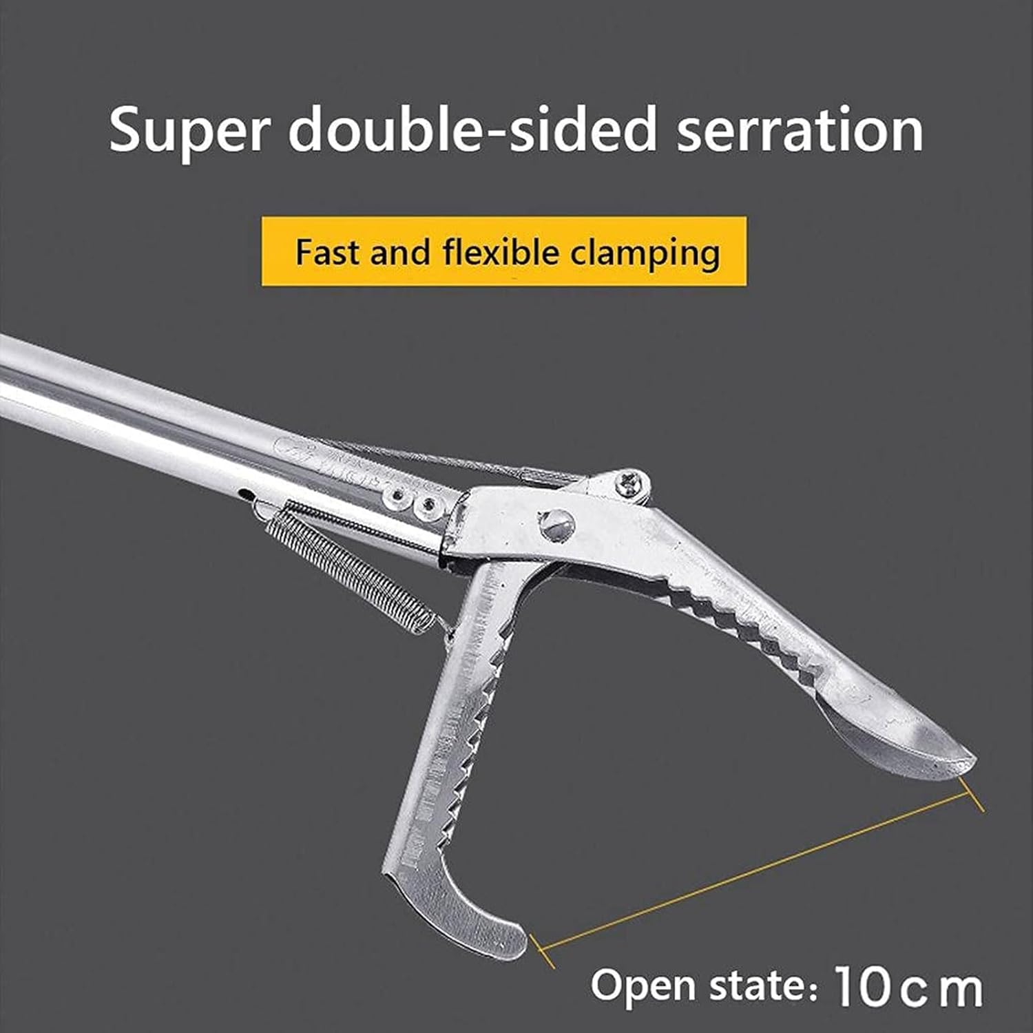 GeRRiT 1.2M Foldable Snake Tongs Self Lockable Reptile Grabber Snake Catcher Rattle Wide Jaw Handling Tool For Reptile Catcher Tool, Snake Catching