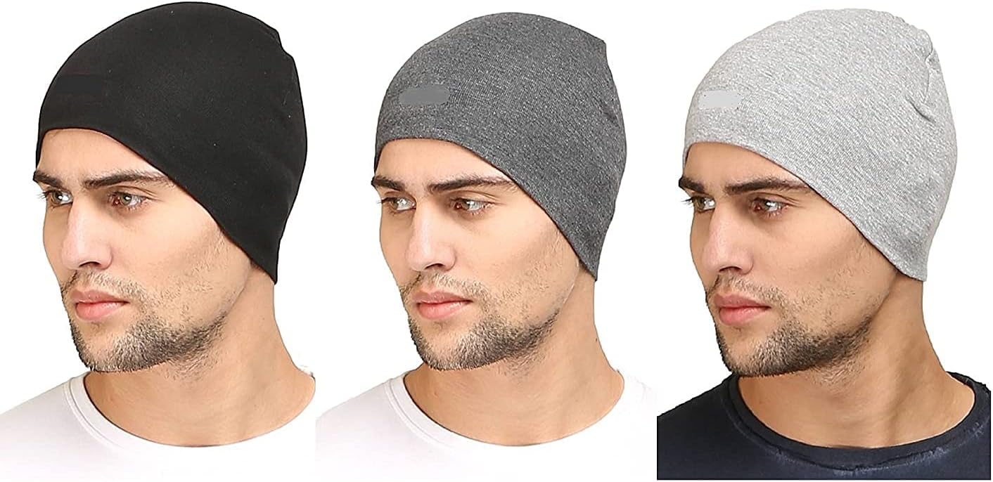 Cotton Poly Blend Skull Cap for Men and Women/Helmet Cap/Multipurpose Running, Jogging Outdoor Skull Cap