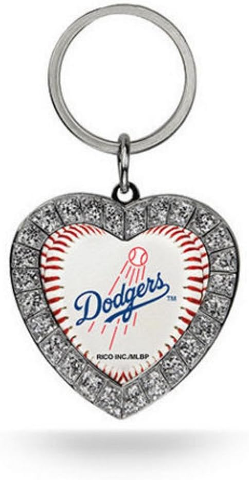 Rico MLB Rhinestone Heart Keychain