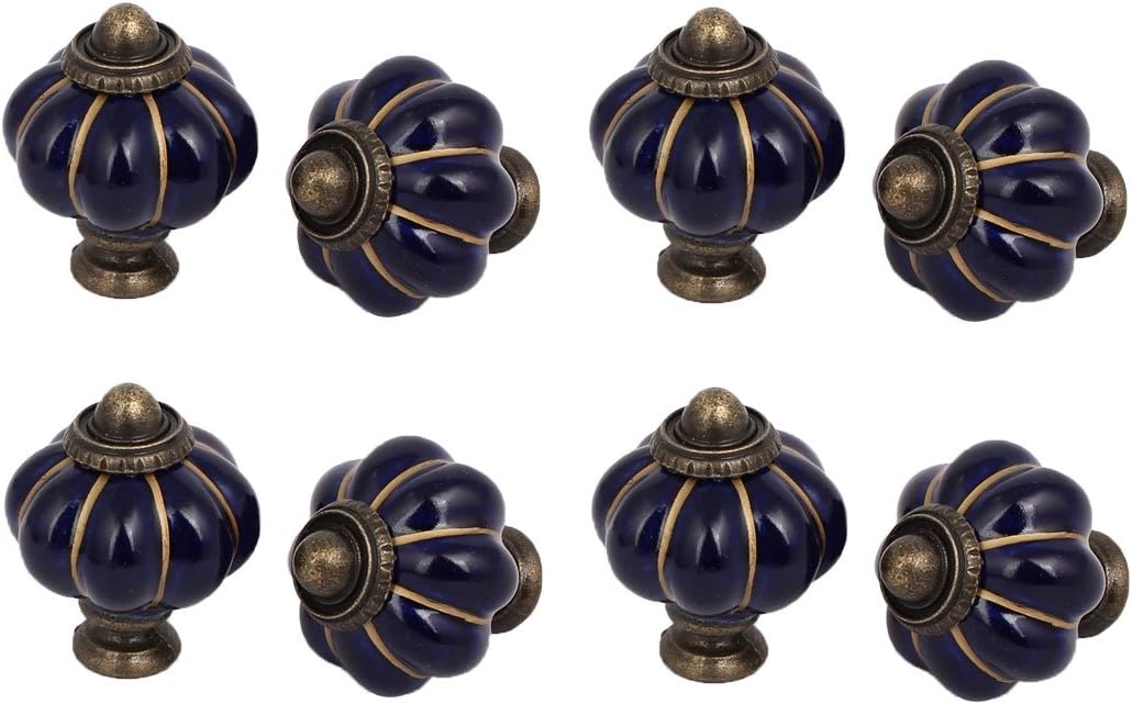 Aexit Home Office Furniture Ceramic Pumpkin Shape Pull Handle Knob Navy Blue 8pcs (6fdcb858f3f73a5a34cd75e193bd60a7)