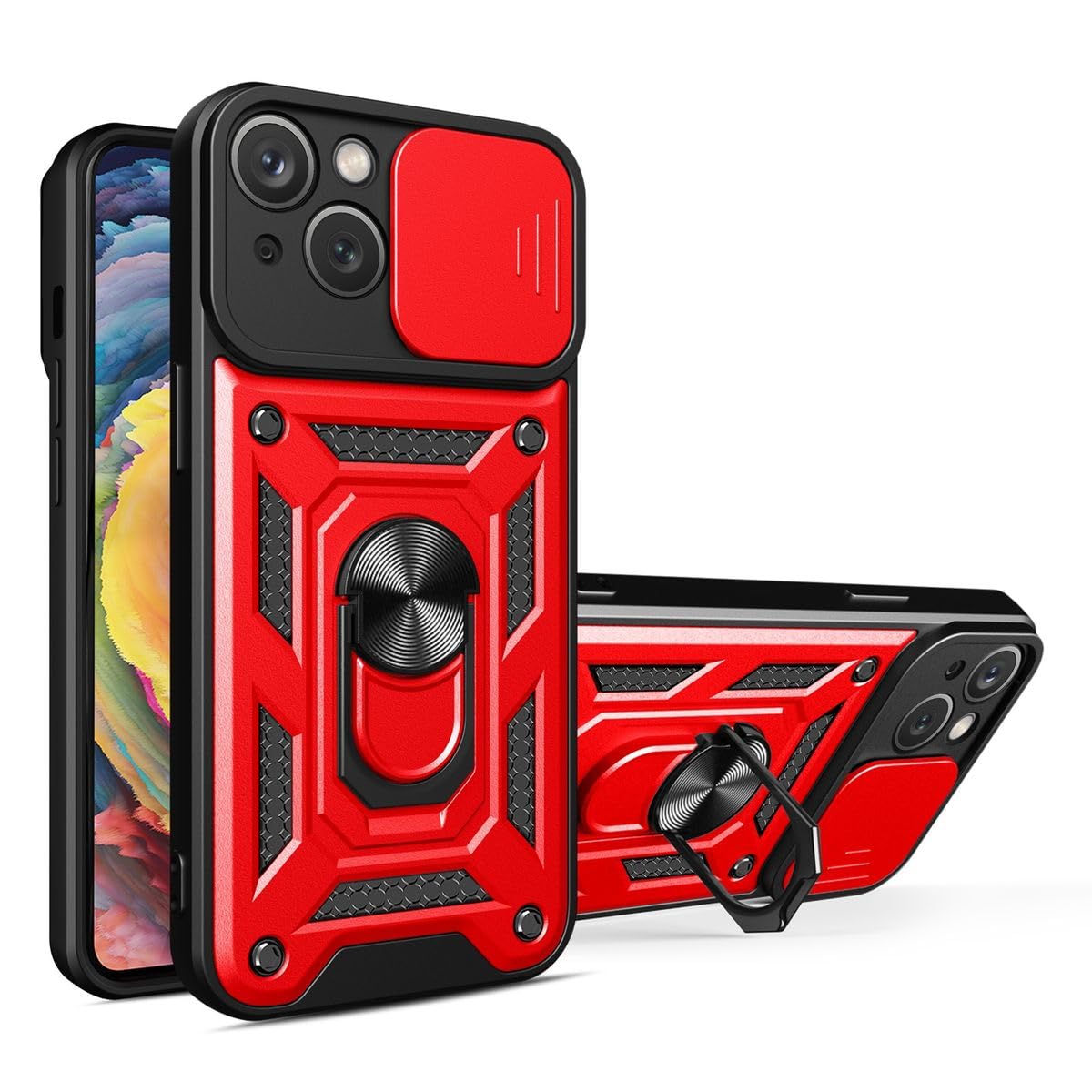 Coque iPhone 15 Plus fine contre les rayures étui rouge robuste
