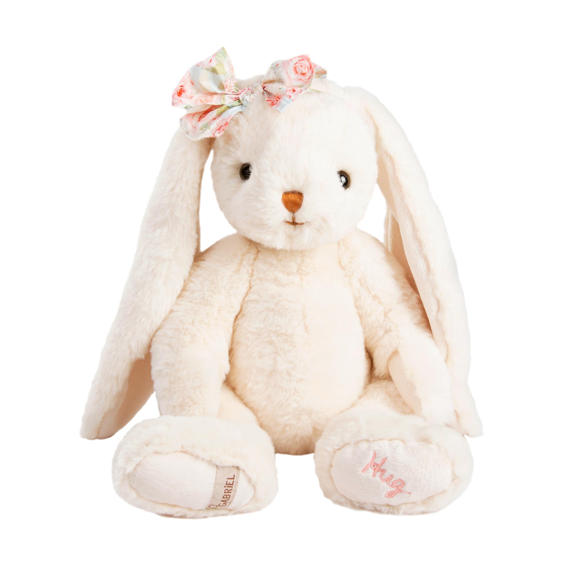 GABRIEL Bunny Plush Toy 40cm, Stuffed Rabbit with Floral Bow & Embroidery — image 1