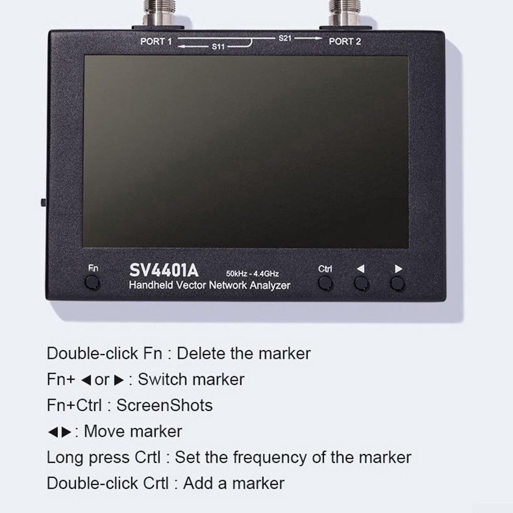 Tragbarer VNA-Handanalysator, 50 kHz bis 4,4 GHz, SV4401A, 17,8 cm LCD-Bildschirm, 100 dB, dynamisches RF-Testmodul für Tuning