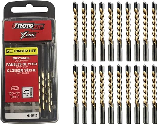 Roto-Zip X-Bits for Drywall Routers and Roto Tools - 5/32" Guide-Point Cutout Bits (20-Pack)