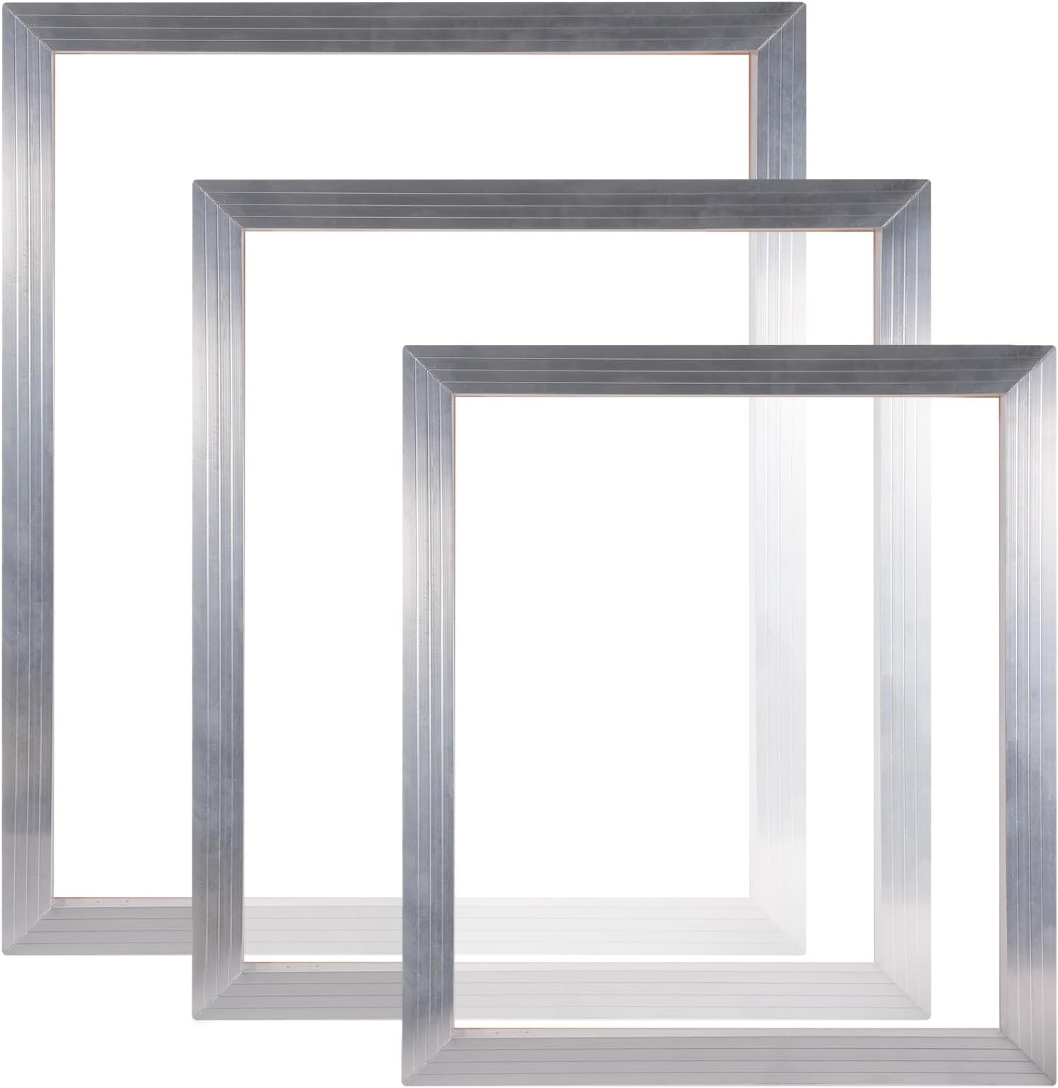 Caydo 3 Piece Aluminum Silk Screen Printing Frames with 110 Mesh for Screen Printing, 10 x 14 Inch, 8 x 12 Inch, 6 x 10 Inch