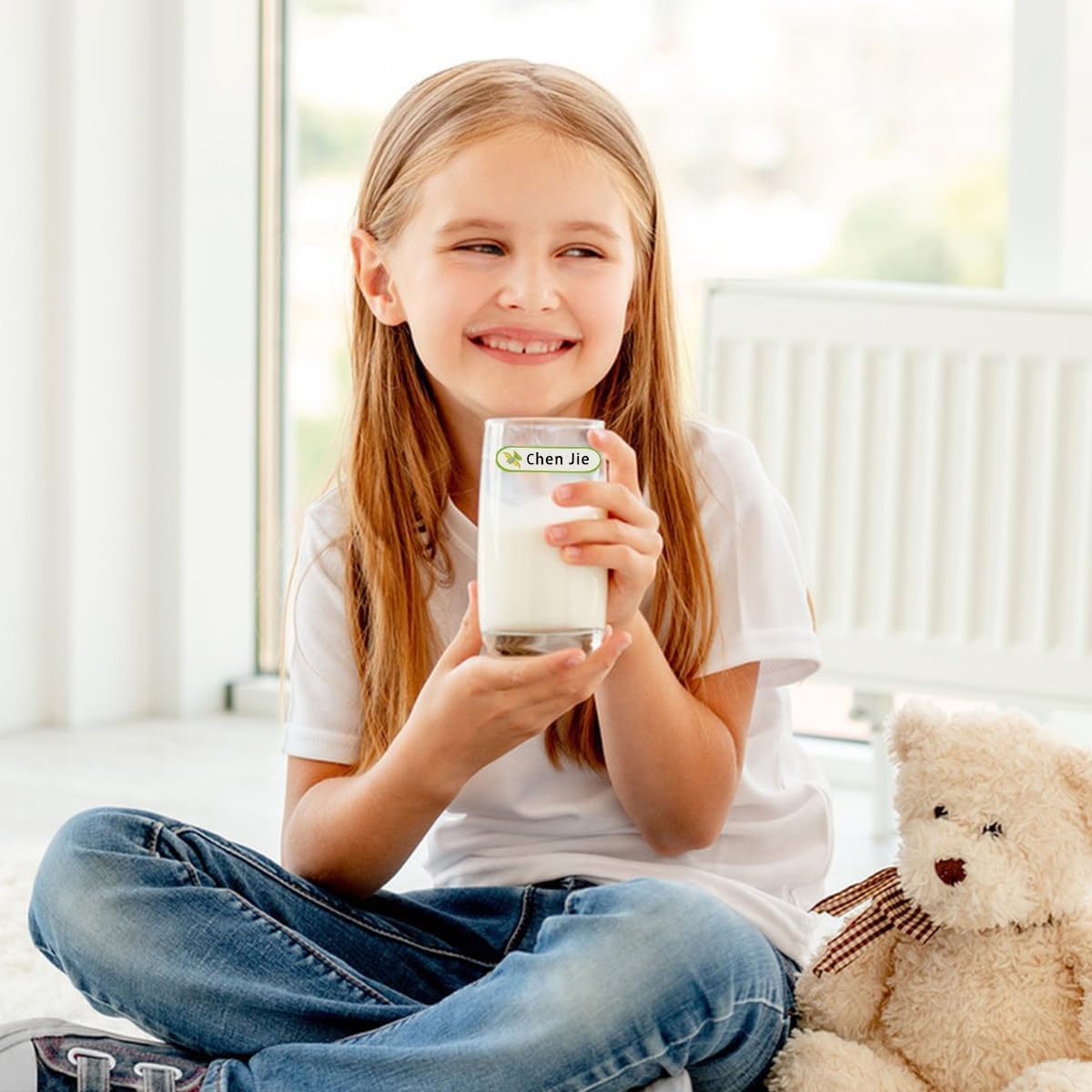 Lonimia Reusable Baby Bottle Labels for Daycare 300pcs, Waterproof Name Labels for Daycare, Animal Self Adhesive Name Tag Stickers Write On Kids Food Water Bottle Labels for School Classroom