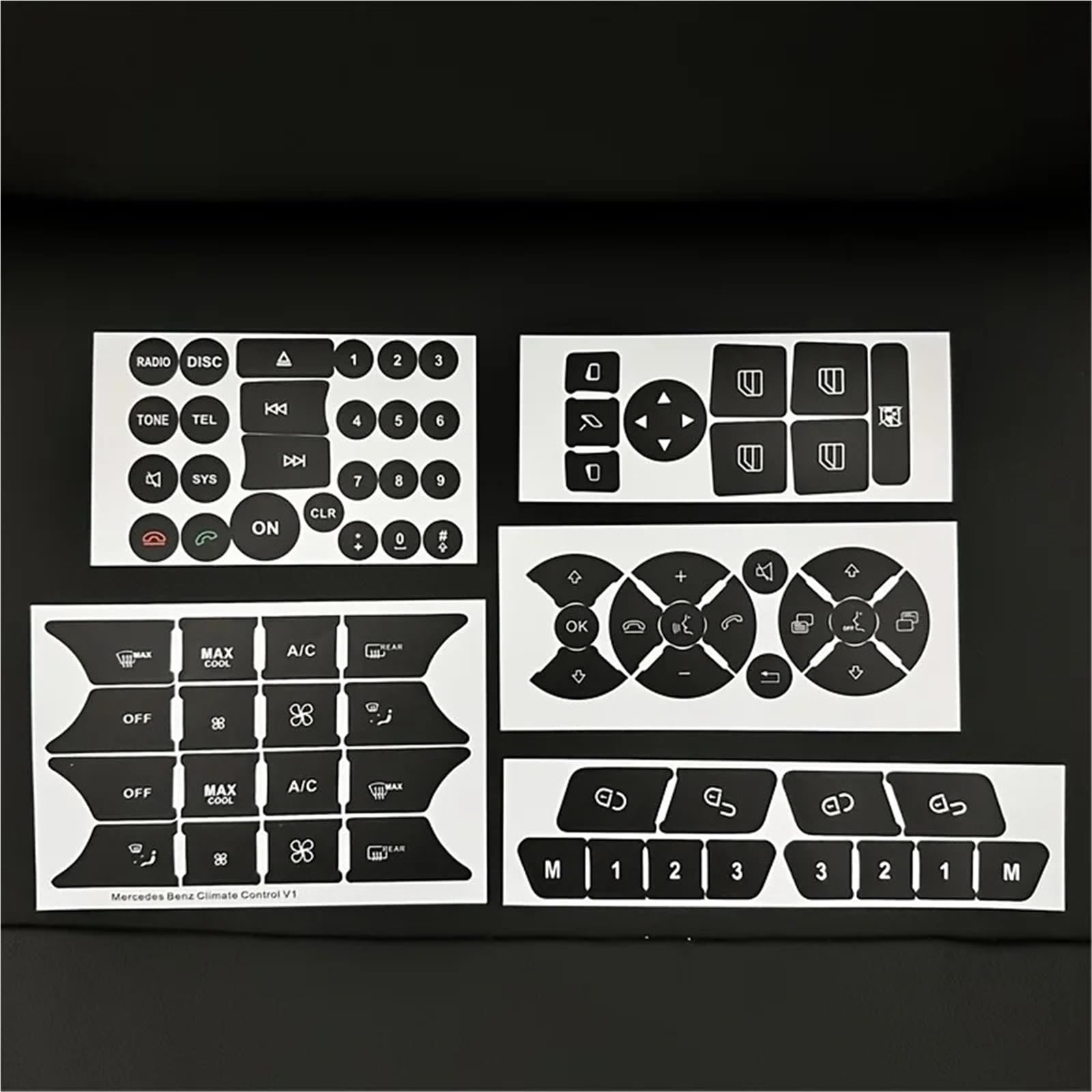 Interior Button Decals Universal 1Set Car Interior Button Repair Stickers Dashboard Control Panel Decals Peeling Worn Buttons