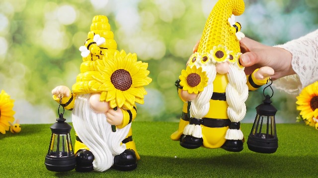 Amazon.com: Suzile 2 Pack Sunflower Bee Gnome 9.4 Inch Garden
