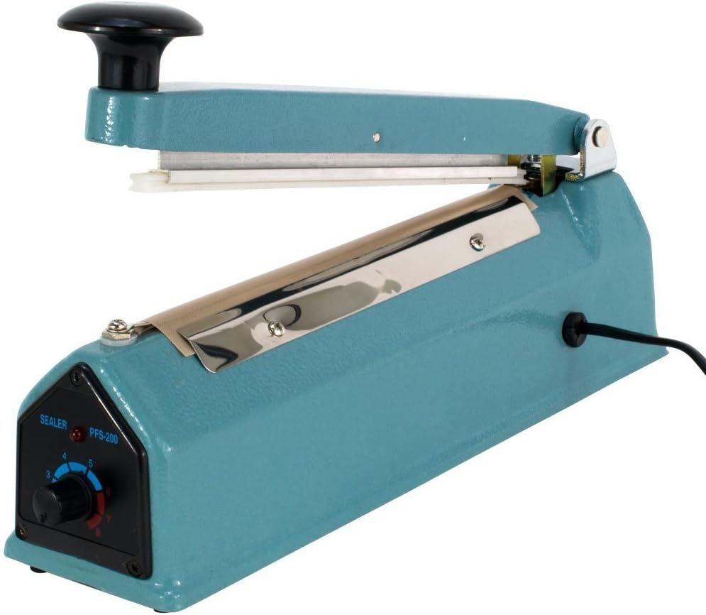 Hand Impulse Sealer Heat Seal Machine 8 Inch Poly Sealing with Element Grip and Teflon