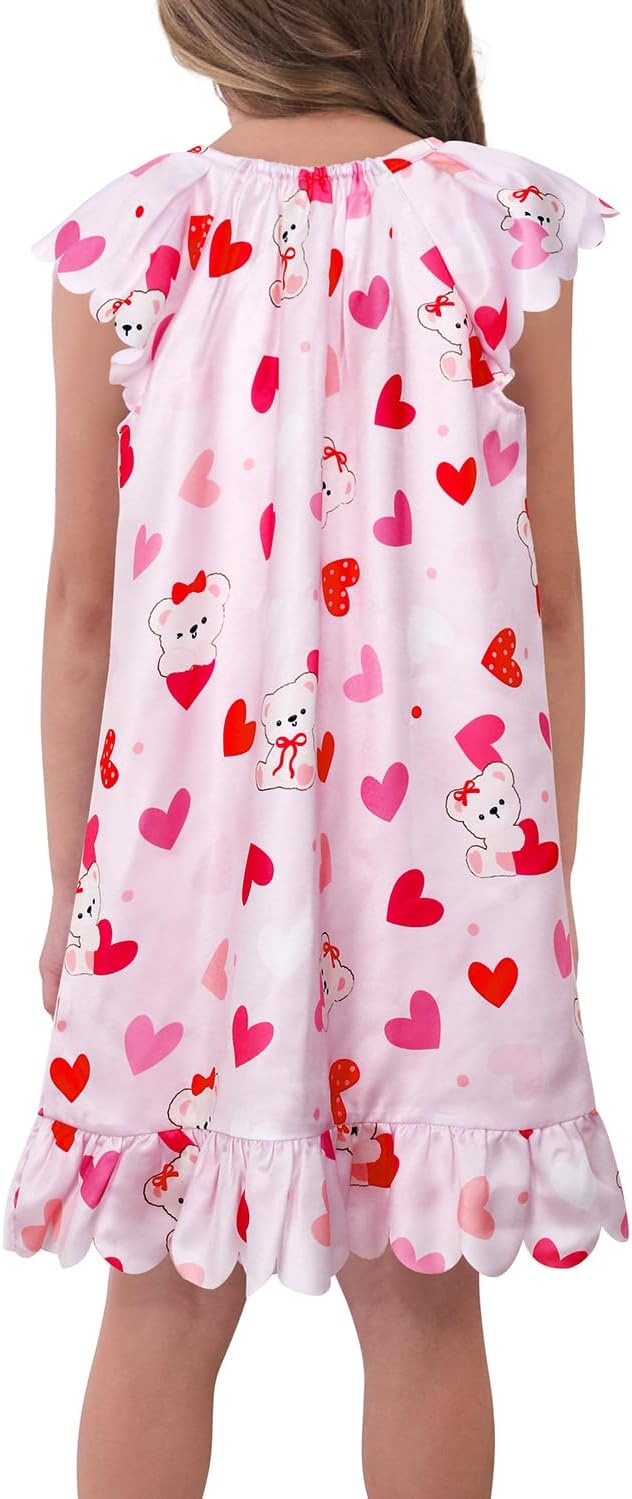 JESKIDS Girls Satin Nightgowns Silk Nightdress Pajama Clothes