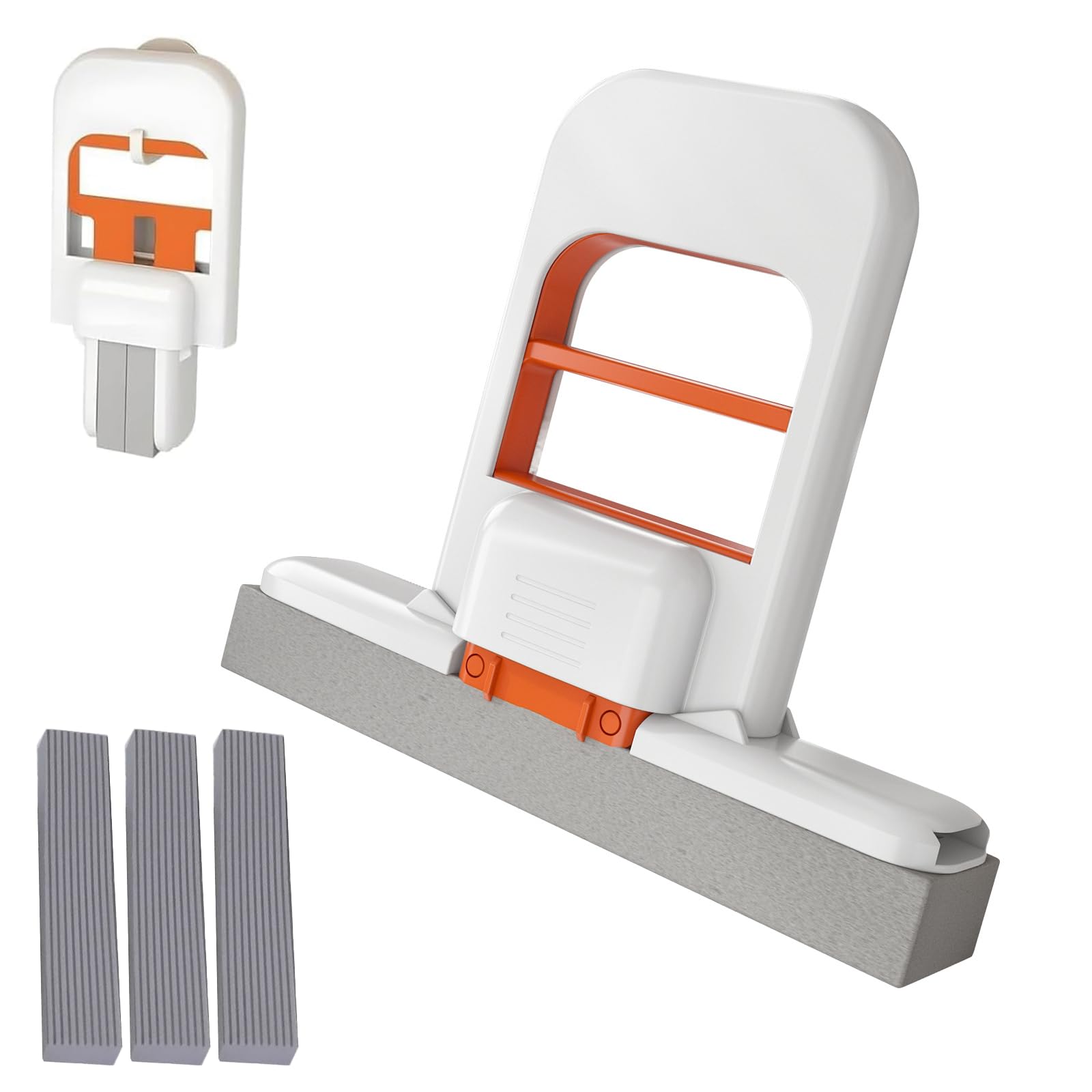 Fregona Autoescurrible, Plegable Mini Mopa, Mini Mop con 3 Esponja de Repuesto para Pisos, Dormitorios, Comedores, Cocinas y Encimeras de Baño