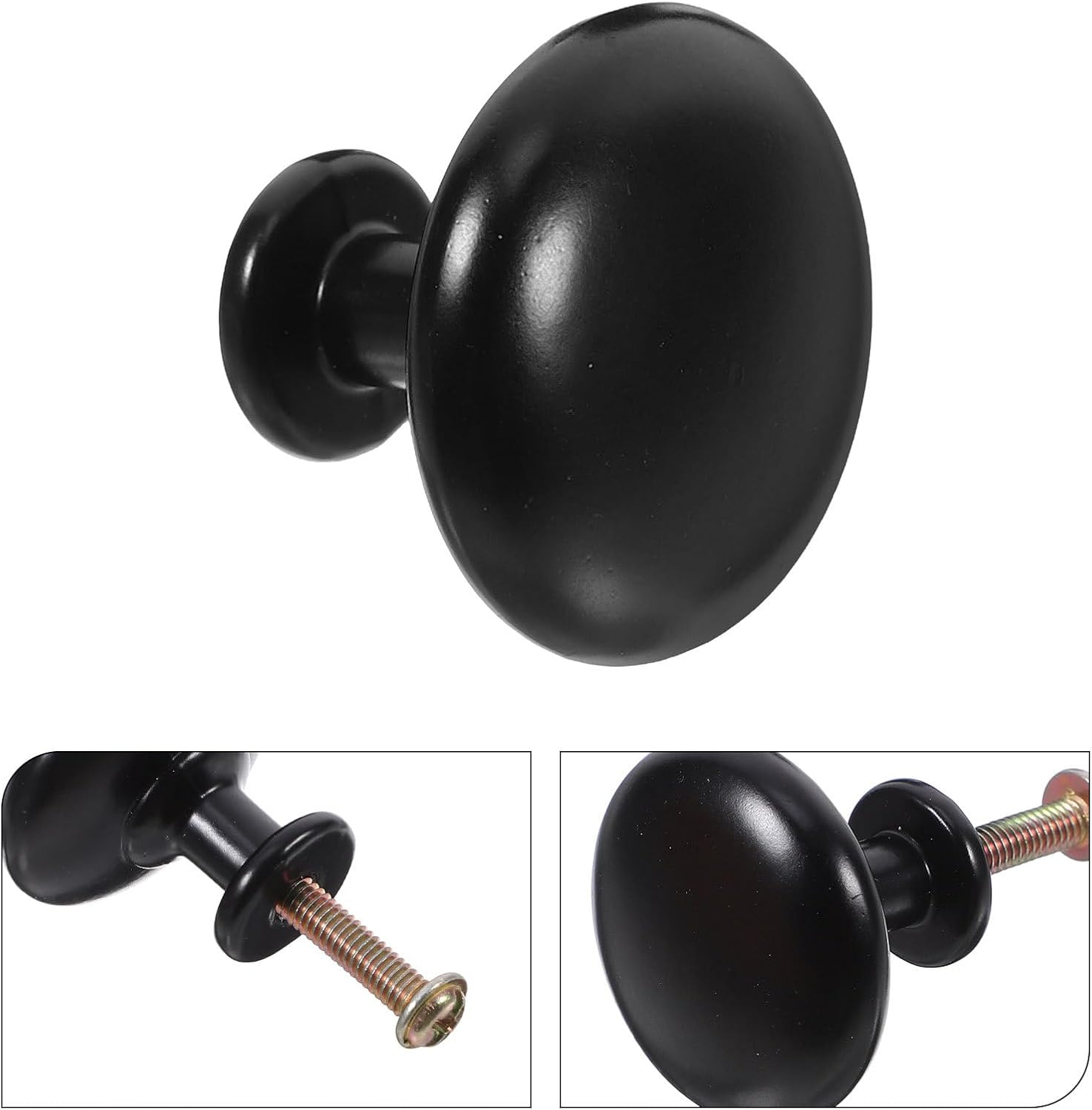 12pcs Matte Black Single Hole Cabinet Handles Drawer Pulls for Wardrobe Kitchen Bathroom Cupboard Hardware
