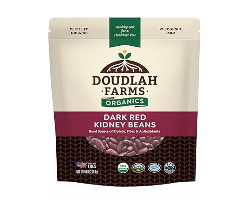 Miniatura 9 de Doudlah Farms - Frijoles orgánicos secos de color rojo oscuro de 25 libras a granel - Cultivados a partir de suelo regenerativo  Veganos, sin OMG,