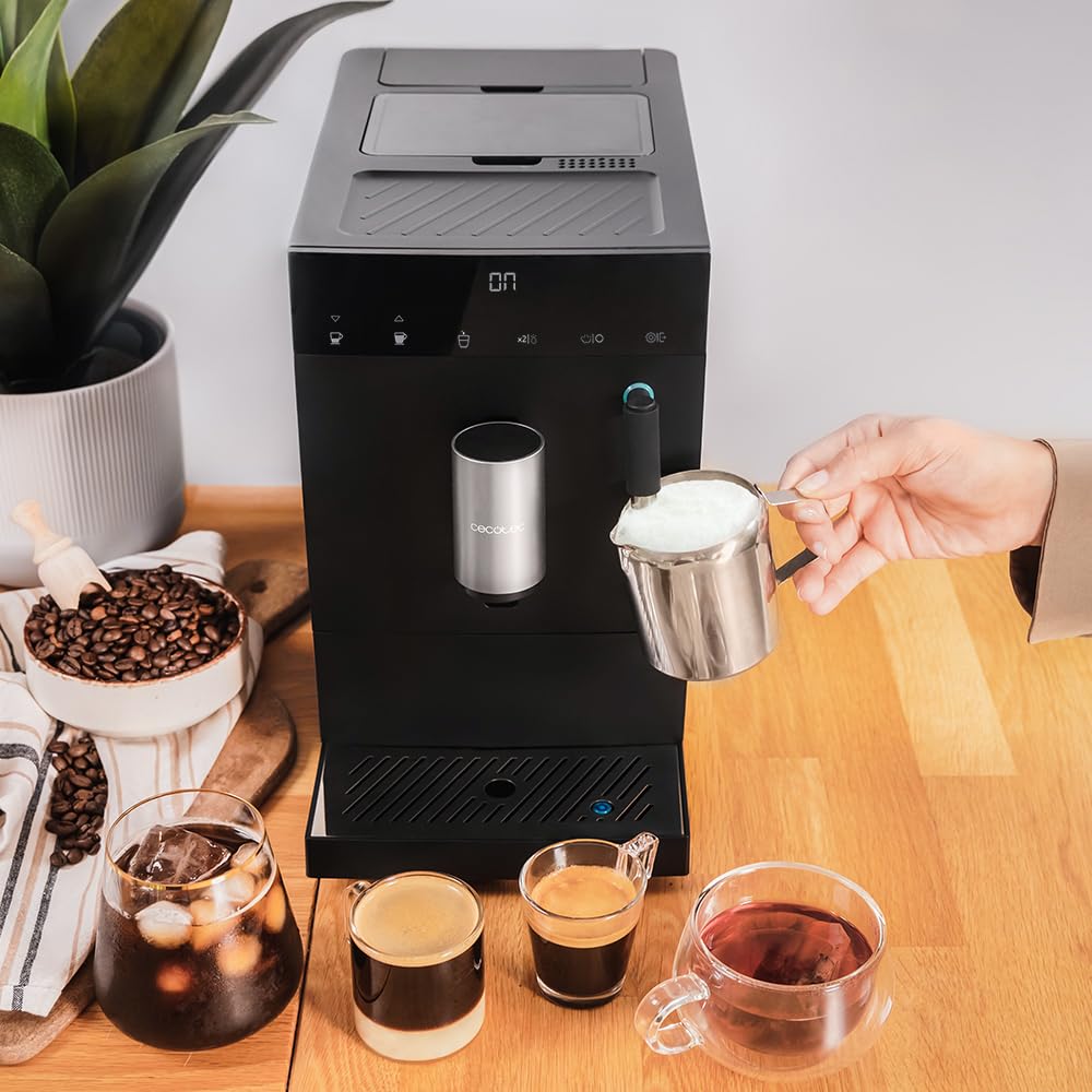 Cecotec Cumbia Cremmaet Compact Steam Kaffeemaschine, 1350 W, 19 Bar, Thermoblock, Plug&Play, 5 Mahlstufen
