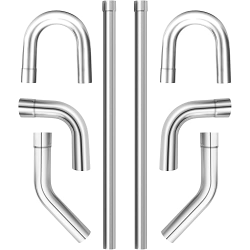 LCGP 2" Stainless Steel Custom Exhaust Kit Tubing Mandrel Bend Pipe Elbow Straight Pipe U-Shaped Pipe 8 Pcs