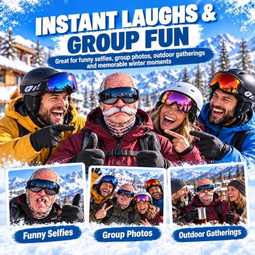 Funny Ski Mask for Men Realistic Face Balaclava 3D Printed Old Man Masks - image 7